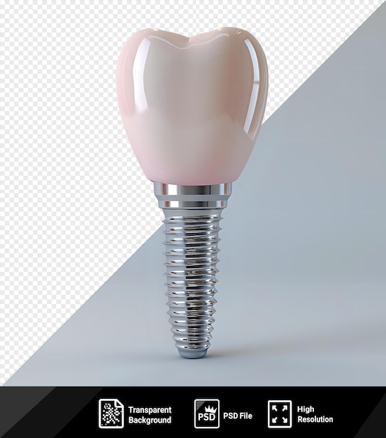 PSD maqueta de implante dental en una bombilla png