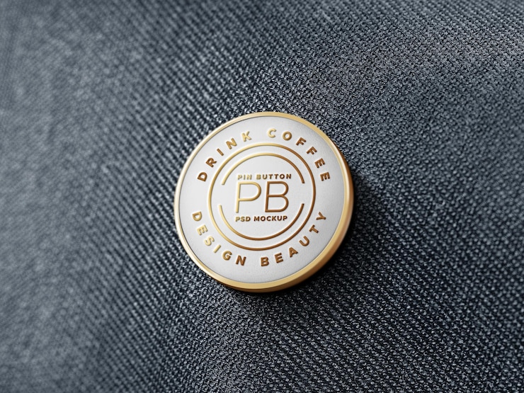 PSD maqueta de insignia de pin