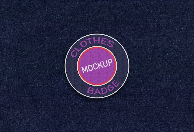 PSD maqueta de insignia de ropa