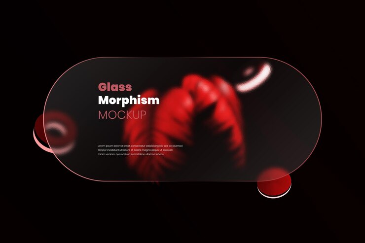 Maqueta de interfaz 3d con efectos de morfismo de vidrio esmerilado