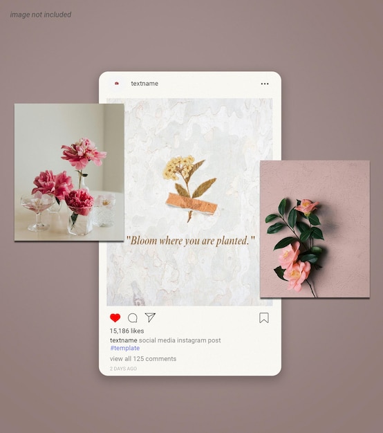 Maqueta de interfaz de redes sociales para el diseño de la plantilla Psd de Instagram