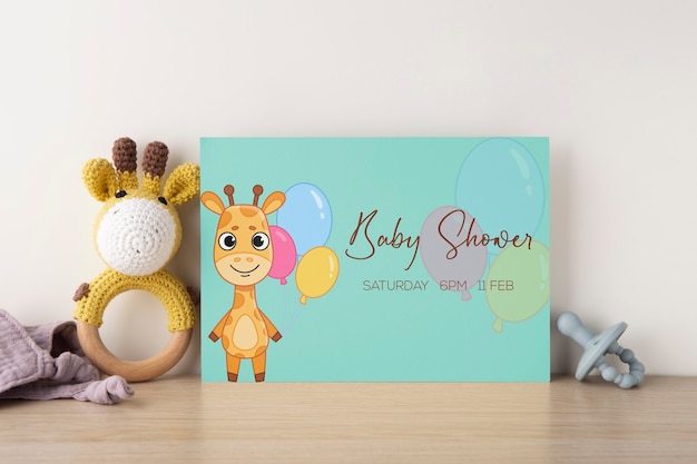 Maqueta de invitación de baby shower de niña