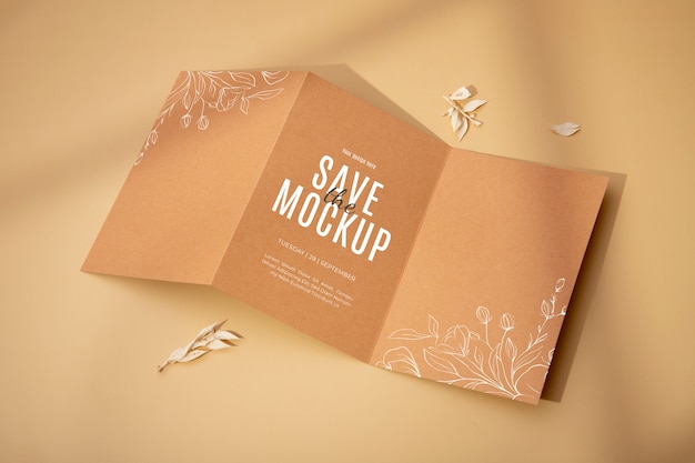 Maqueta de invitaciones de boda triples