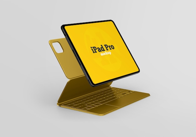 Maqueta de ipad pro con teclado