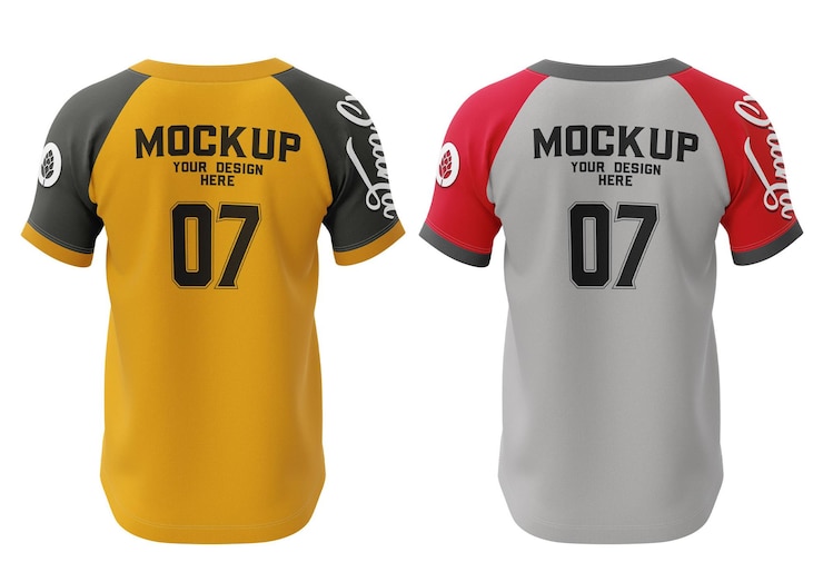 PSD maqueta de jersey de béisbol parte posterior