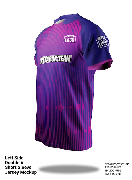 Maqueta de jersey de manga corta con doble v