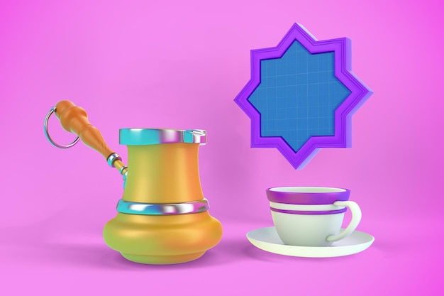 Maqueta de juego de café turco Eid