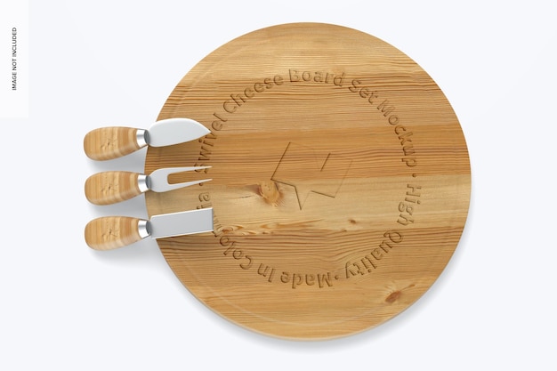Maqueta de juego de tabla giratoria para queso, vista superior