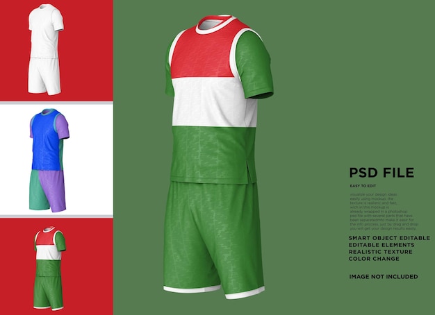 PSD maqueta de kit de fútbol