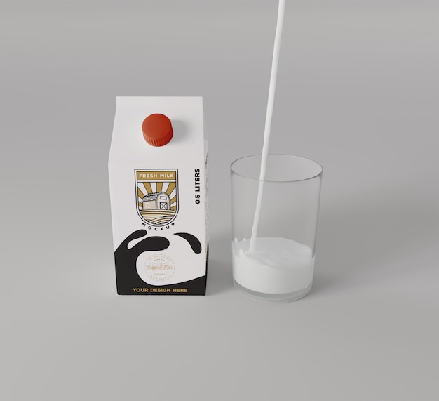 Maqueta de ladrillo de leche