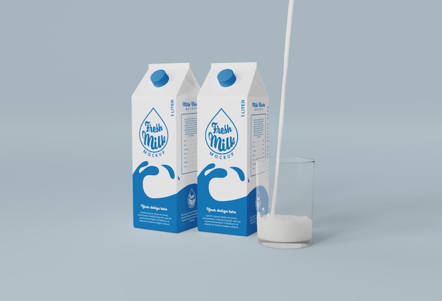 PSD maqueta de ladrillo de leche