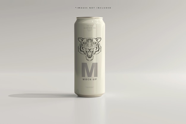 Maqueta de lata de cerveza o refresco elegante de 500 ml