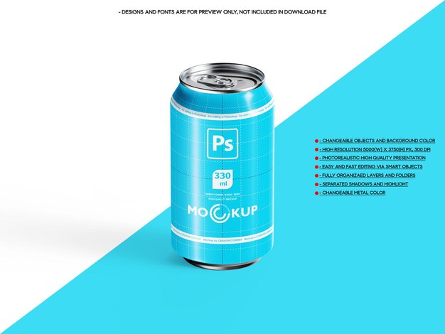 Maqueta de Lata de Cerveza de Soda de Bebida Energética de 330ml N3