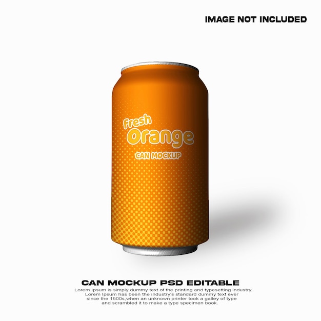 maqueta de lata de naranja fresca psd