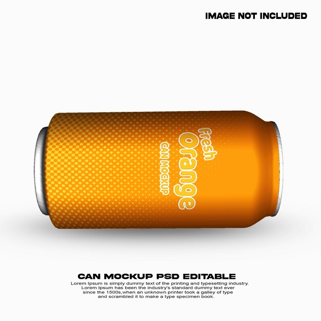 maqueta de lata de naranja fresca psd
