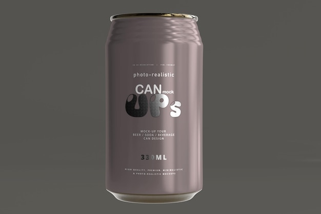 Maqueta de lata de refresco estándar de 330 ml