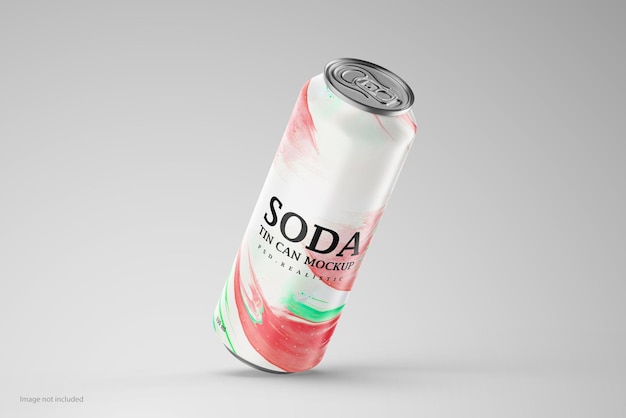 Maqueta de lata de refresco PSD realista para exhibir la marca en alta definición