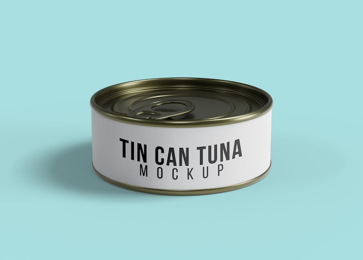 PSD maqueta de latas de atún