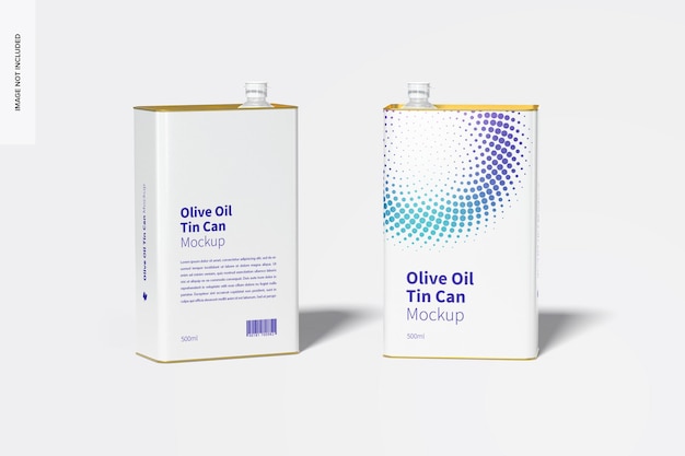 Maqueta de Latas Rectangulares de Aceite de Oliva de 500ml