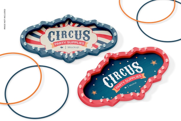 Maqueta de letreros de fiesta de circo