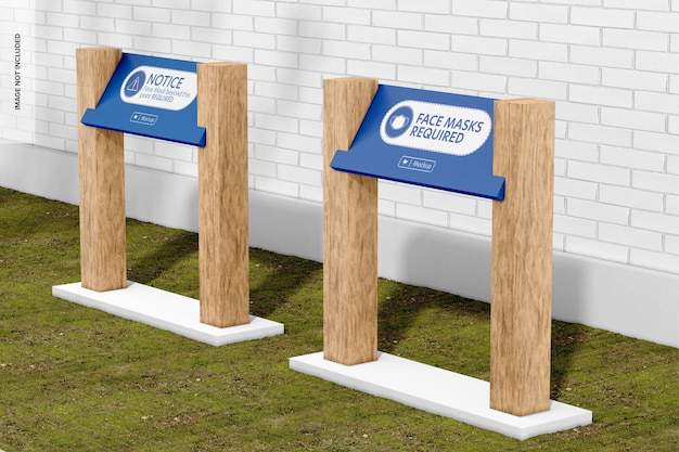 Maqueta de letreros de información de parque al aire libre 02
