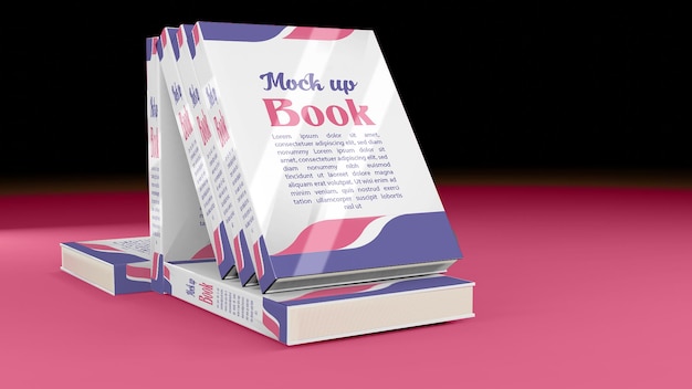 Maqueta de libro en 3D desde todas las direcciones y vistas.