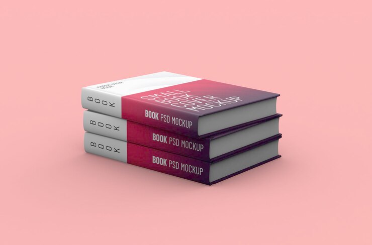 Maqueta de libro pequeño de tapa dura realista de alta calidad cambiable sobre un fondo limpio
