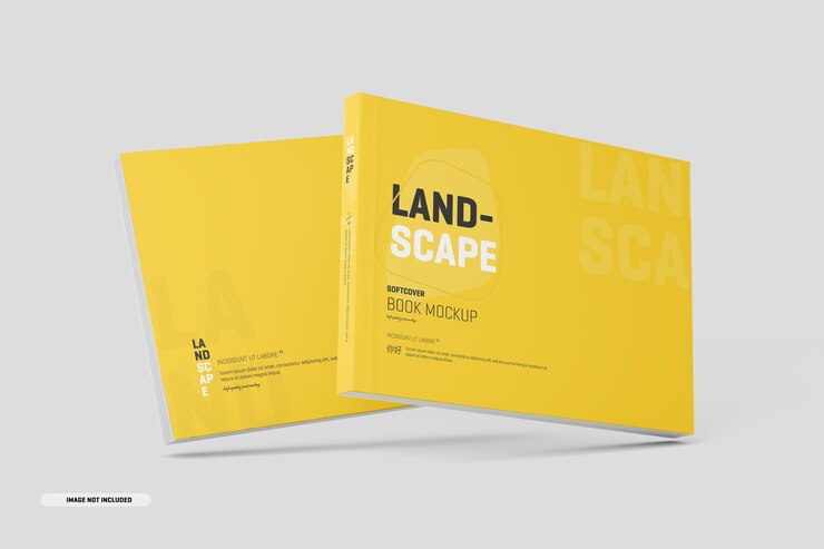 PSD maqueta de libro de tapa blanda de paisaje