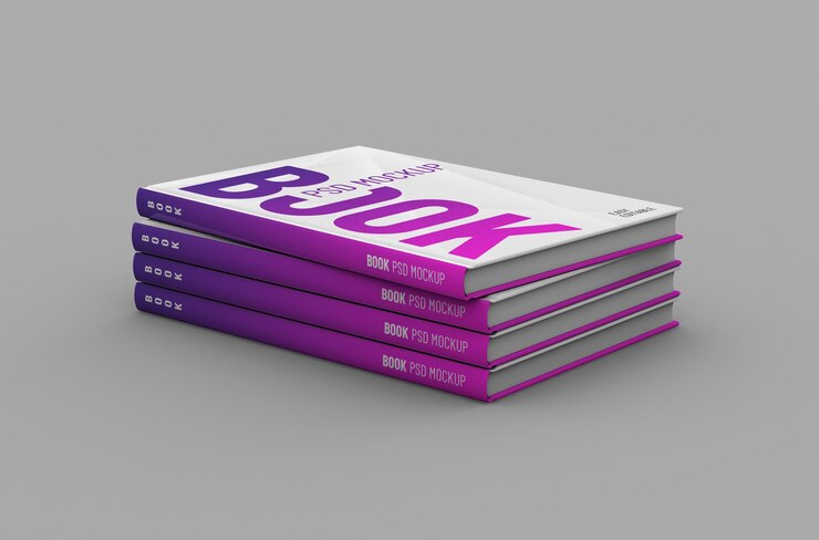 Maqueta de libro de tapa dura fina realista de alta calidad editable sobre un fondo limpio