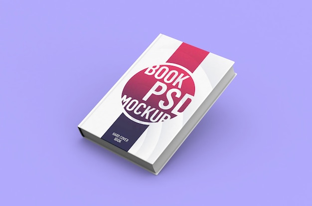 Maqueta de libro de tapa dura gruesa realista de alta calidad cambiable sobre un fondo limpio