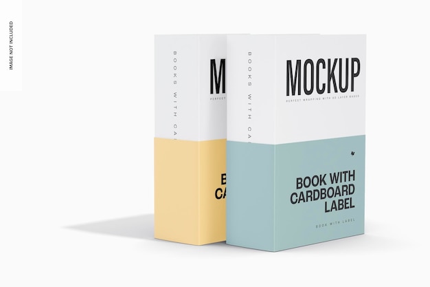 Maqueta de Libros con Etiqueta de Cartón, De Pie