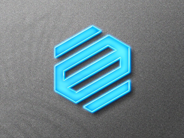 Maqueta de logo 3d con efecto neón