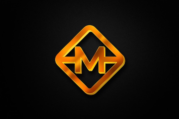 Maqueta de logo dorado de lujo