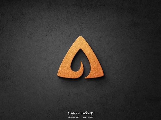maqueta de logo dorado