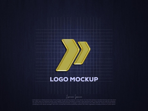 maqueta de logo dorado