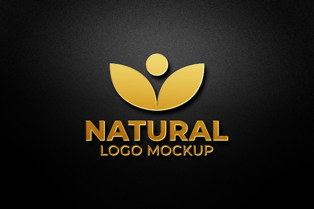 Maqueta de logo dorado