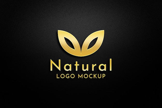 Maqueta de logo dorado