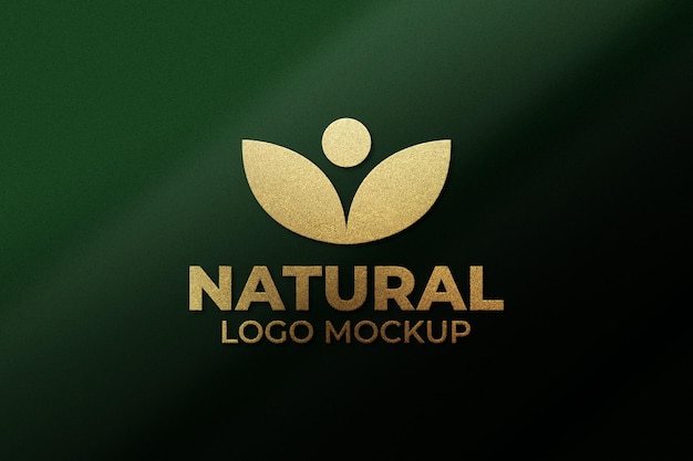 Maqueta de logo dorado