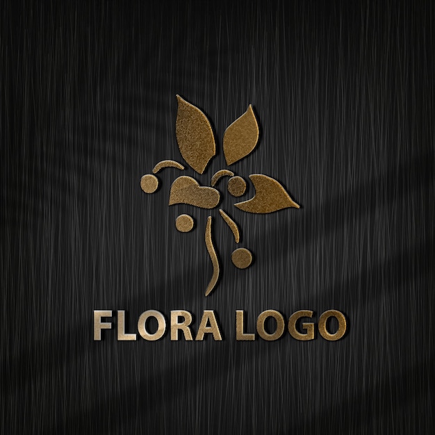 Maqueta de logo dorado