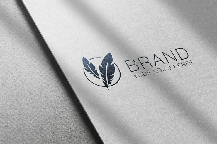 Maqueta de logo con efecto de relieve en papel