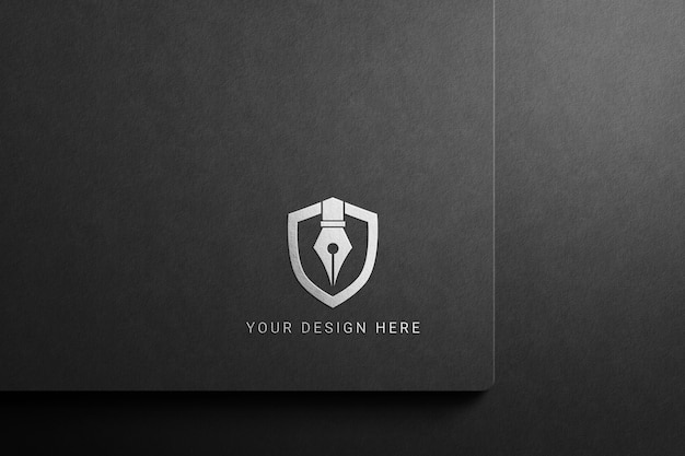 Maqueta de logo de papel oscuro