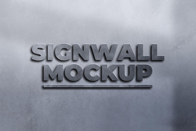 Maqueta de logo en pared gris