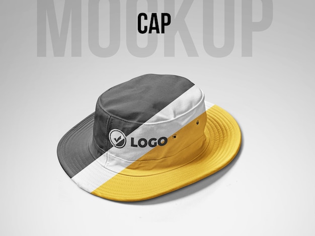 maqueta de logo de sombrero blanco