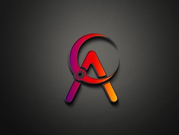 Maqueta de logotipo 3D colorido