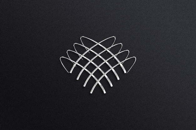 Maqueta de logotipo 3D con efecto cromado en papel texturizado
