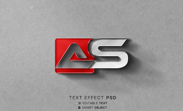 Maqueta de logotipo 3D en formato PSD