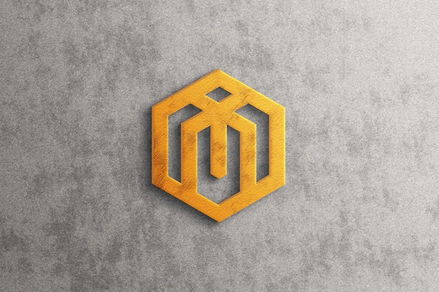 Maqueta de logotipo 3d de lujo con efecto dorado