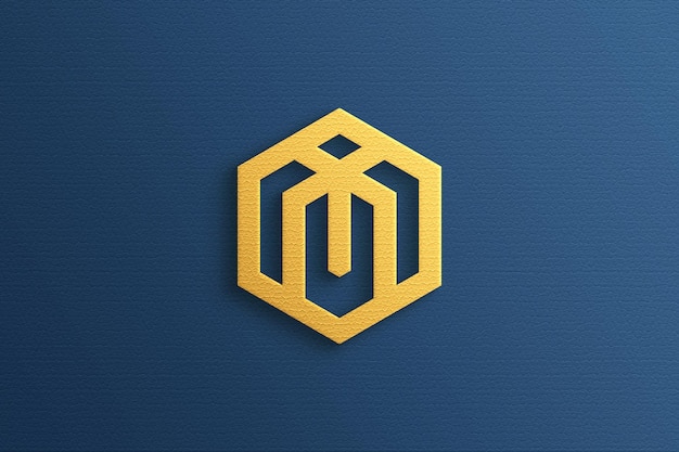 maqueta de logotipo 3d de lujo con efecto dorado