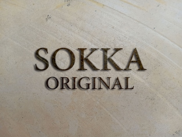 Maqueta de logotipo 3d en la pared