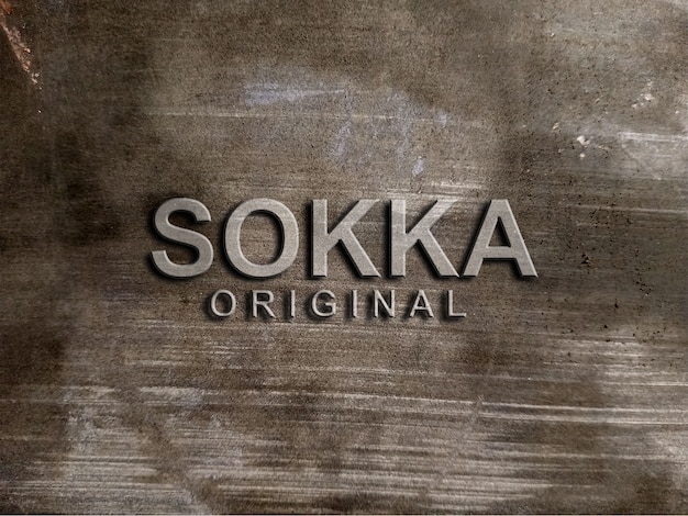 Maqueta de logotipo 3d en la pared